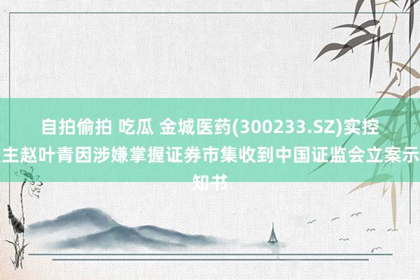 自拍偷拍 吃瓜 金城医药(300233.SZ)实控东谈主赵叶青因涉嫌掌握证券市集收到中国证监会立案示知书