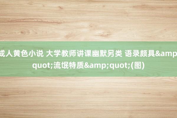 成人黄色小说 大学教师讲课幽默另类 语录颇具&quot;流氓特质&quot;(图)